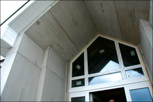 The houses are clad in the Aquapanel cement board system